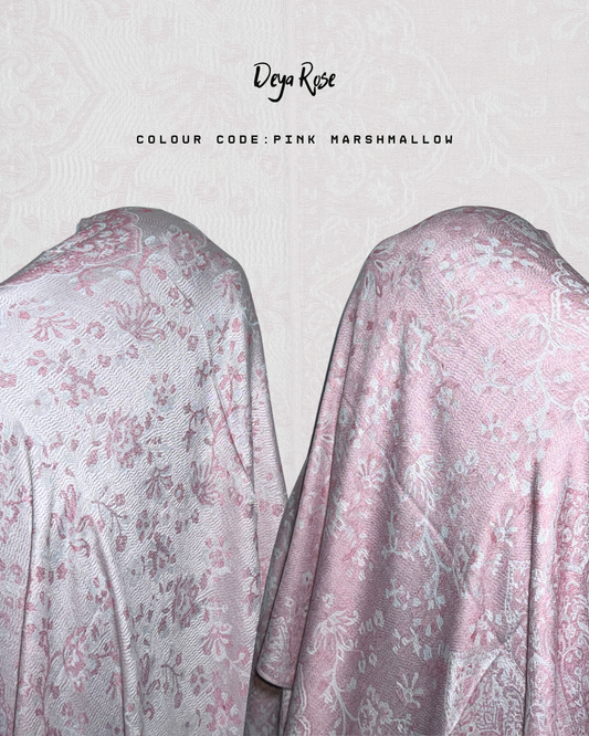 (PO) - Reversible Pashmina Pink Marshmallow