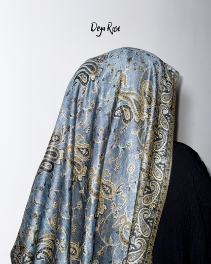 Reversible Pashmina Denim Blue