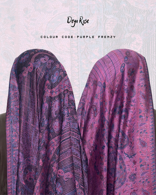 (PO) - Reversible Pashmina Purple Frenzy