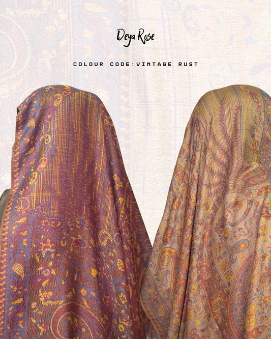 (PO) - Reversible Pashmina Vintage Rust