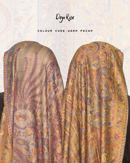 (PO) - Reversible Pashmina Warm Pecan