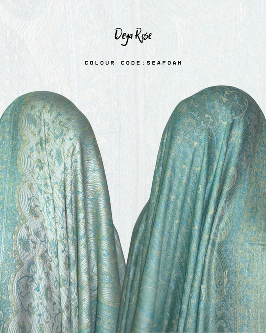 (PO) - Reversible Pashmina Seafoam