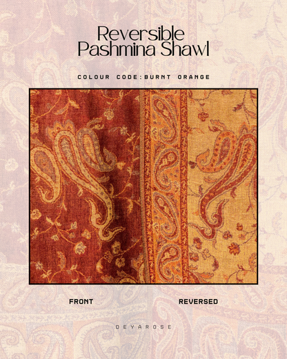 (PO) - Reversible Pashmina Burnt Orange