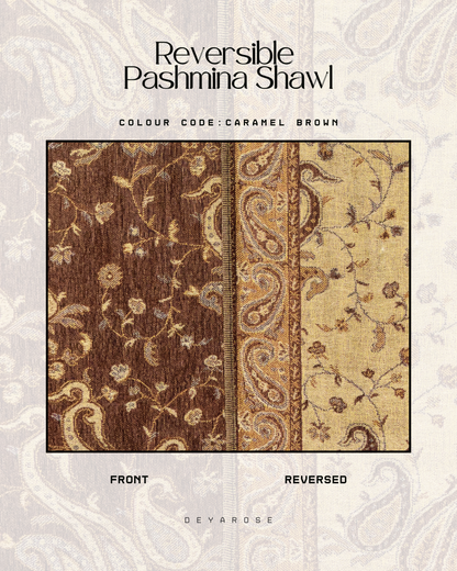 (PO) - Reversible Pashmina Caramel Brown