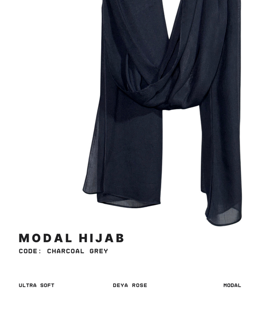 Ultra Soft Plain Modal Charcoal Grey