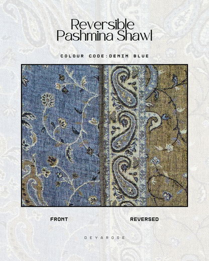 (PO) - Reversible Pashmina Denim Blue