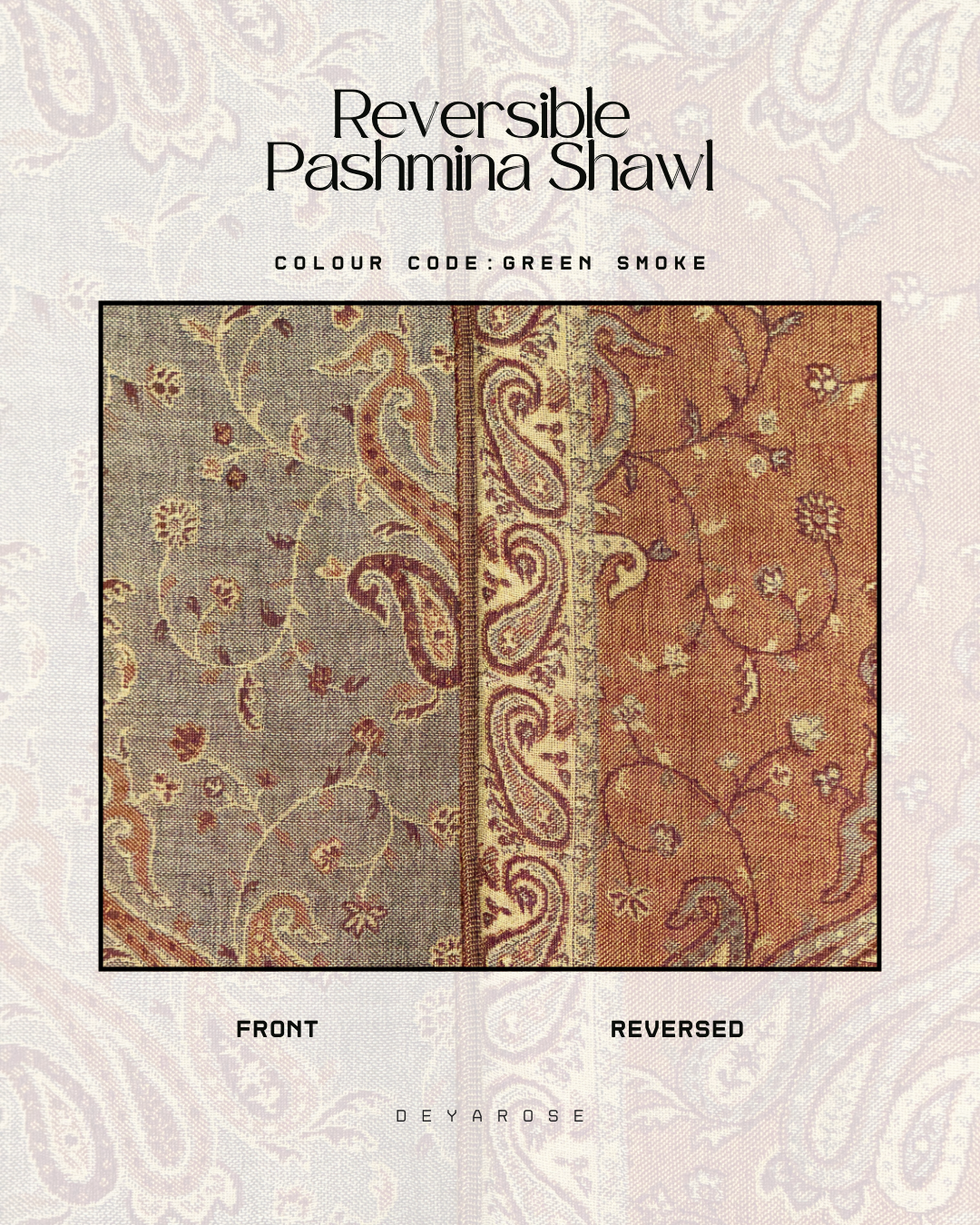 (PO) - Reversible Pashmina Green Smoke