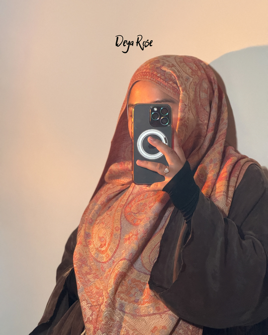 (PO) - Reversible Pashmina Sunkist Coral